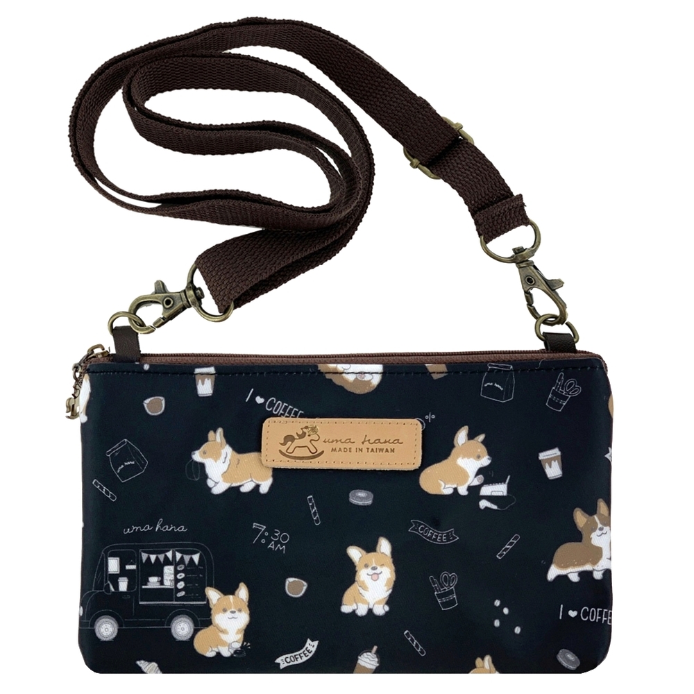 Waterproof Corgi Coffee Crossbody Shoulder Phone Purse